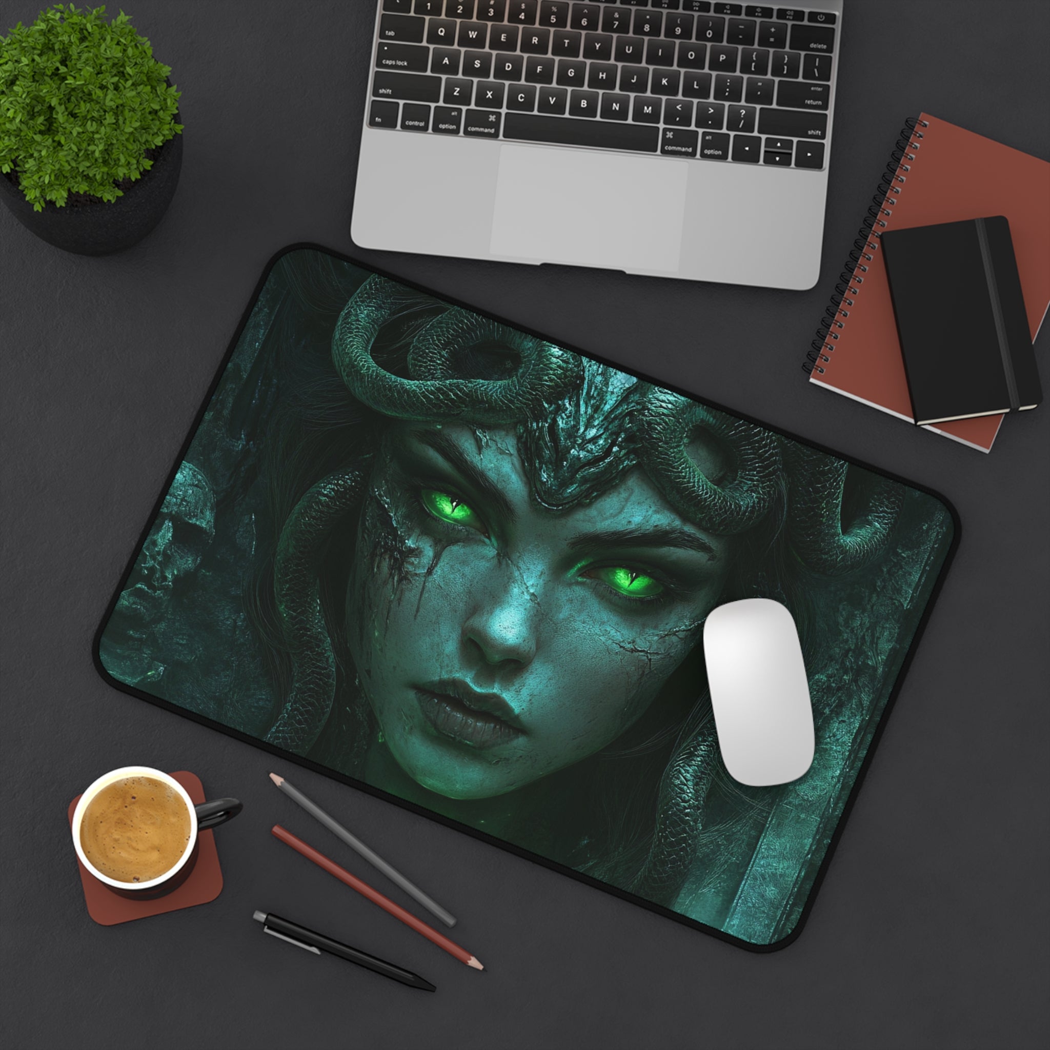 Medusa Greek Mythology design printed on a desk mat