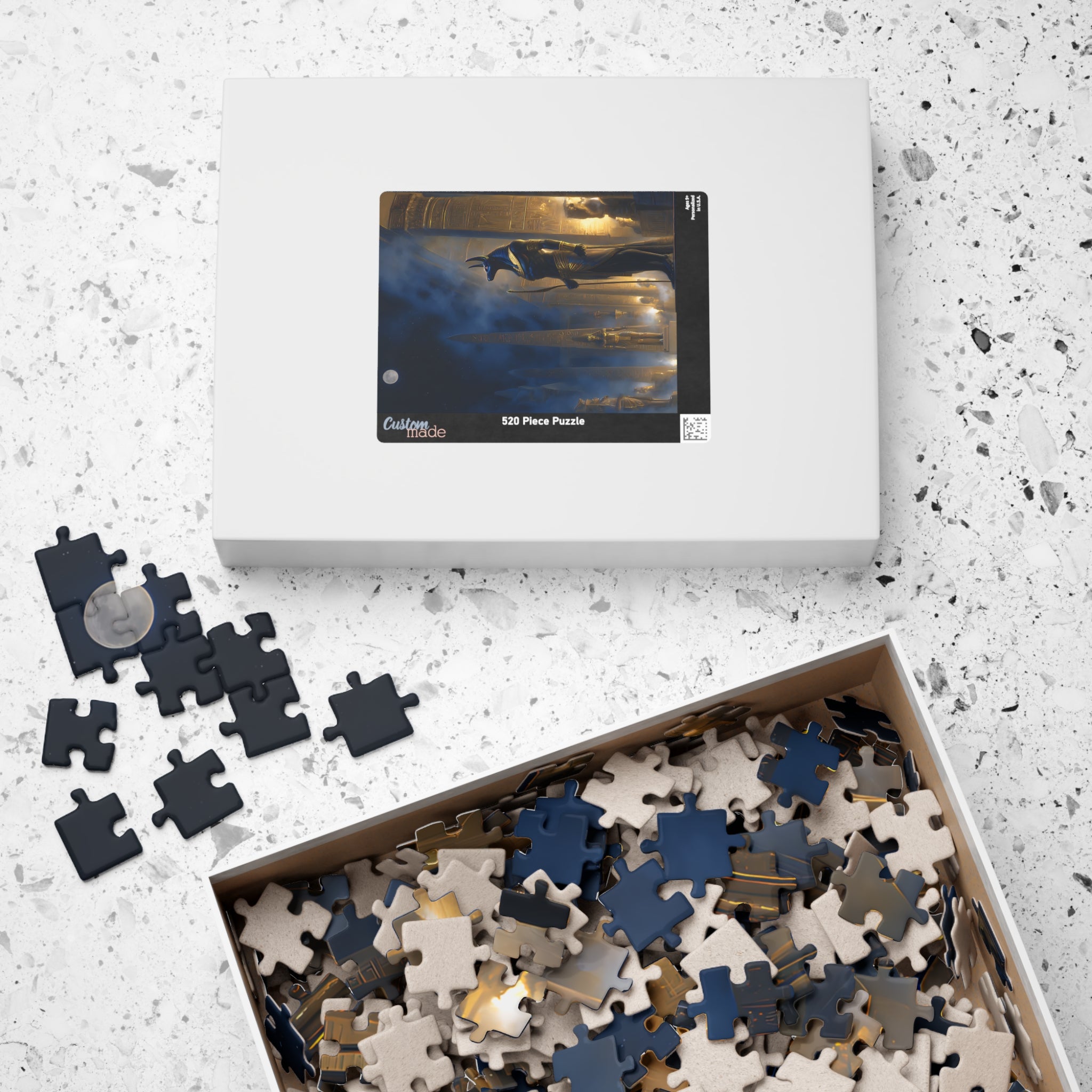 Anubis jigsaw puzzle — close-up of the printed artwork