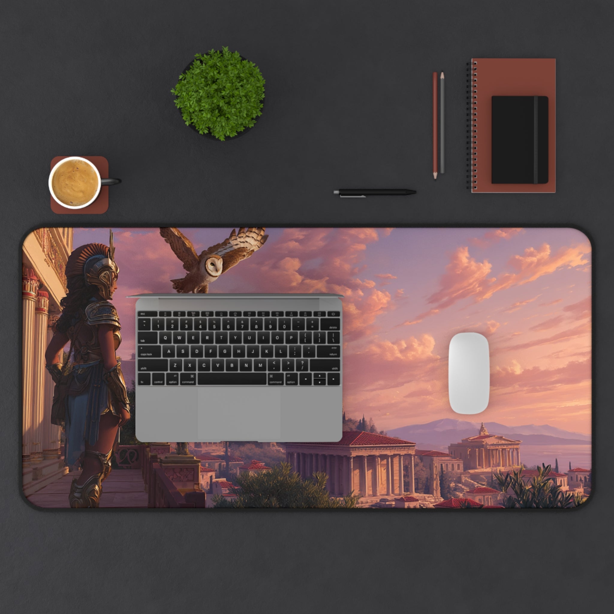 Athena desk mat — design detail