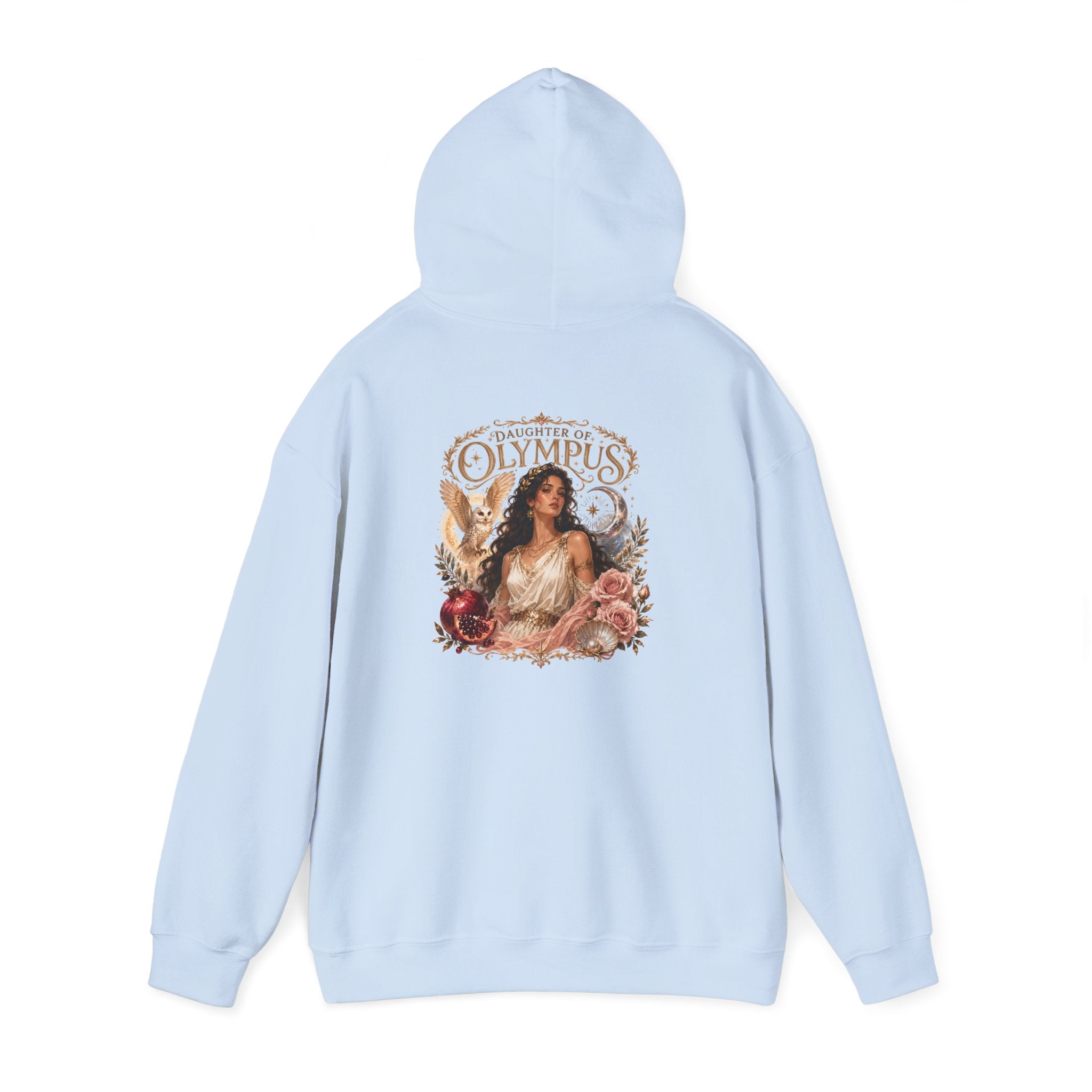 Mount Olympus hoodie — close-up of the printed artwork