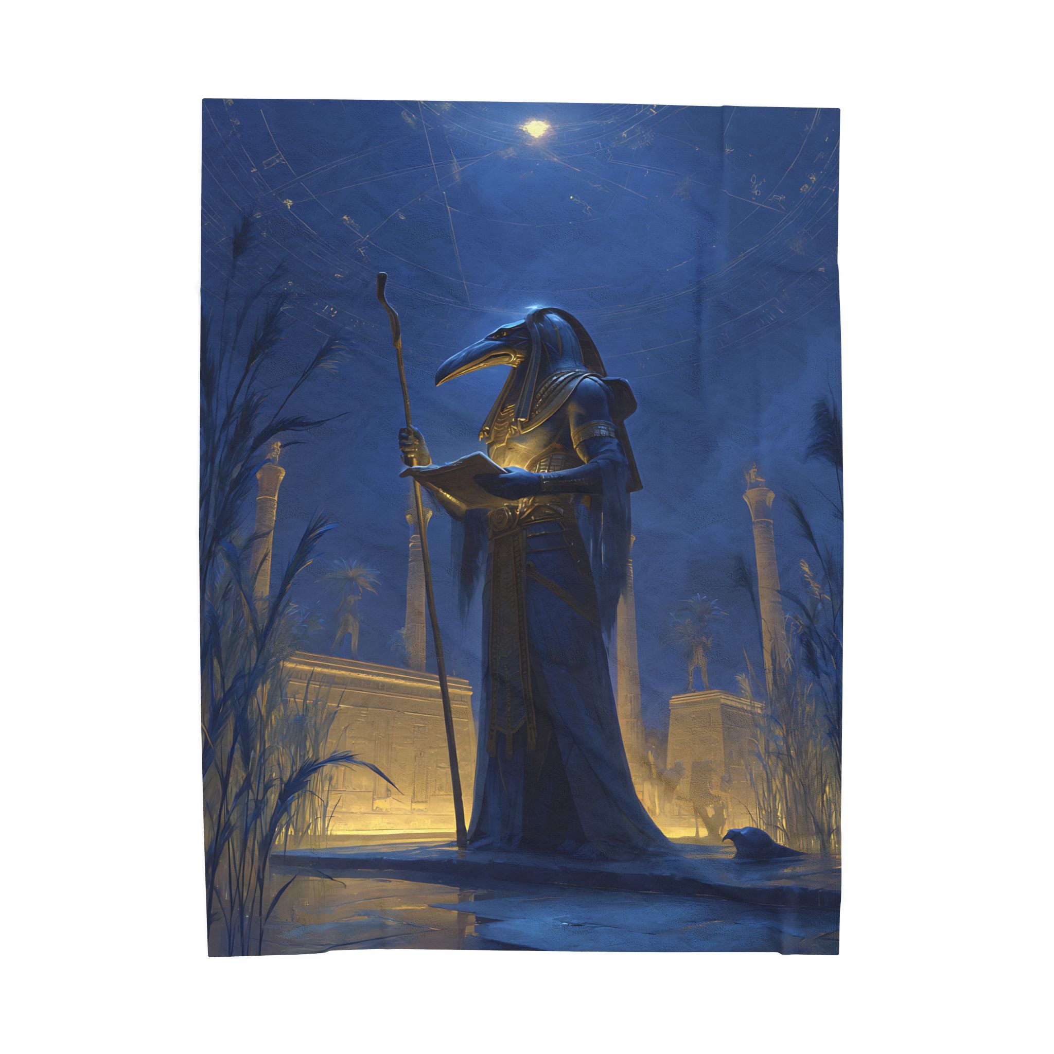 Thoth Egyptian Mythology design printed on a plush blanket