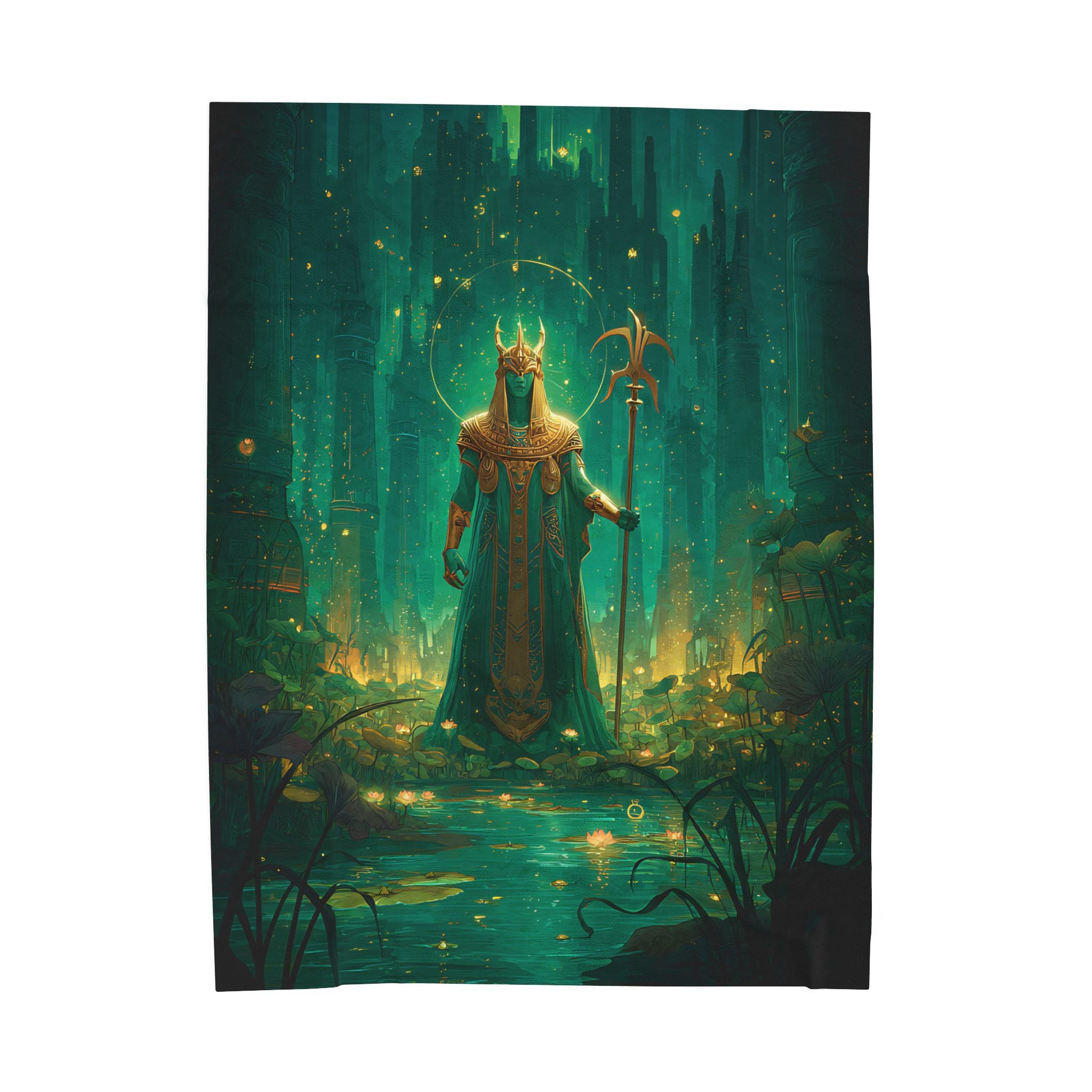 Osiris Egyptian Mythology design printed on a plush blanket