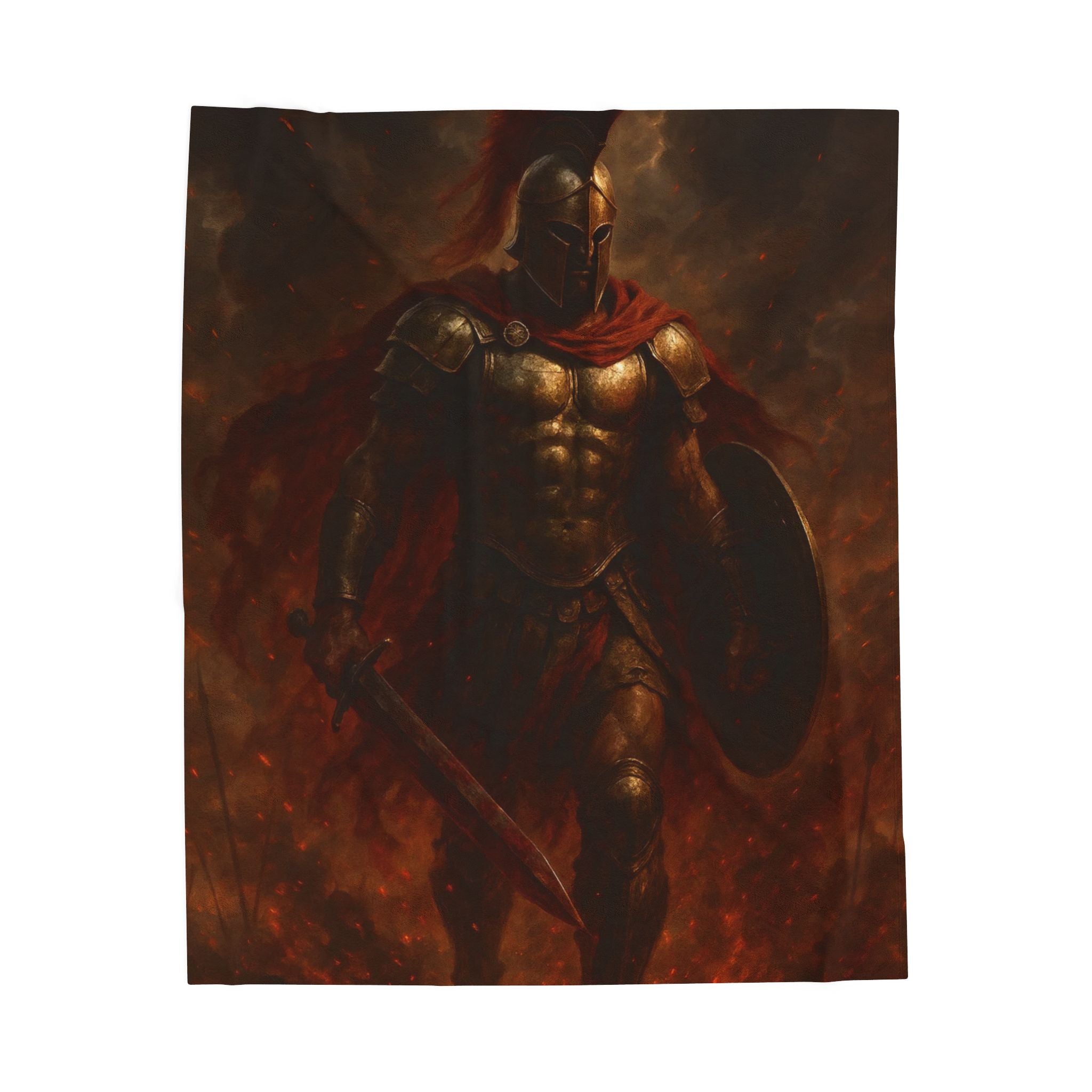 Ares Greek Mythology design printed on a plush blanket