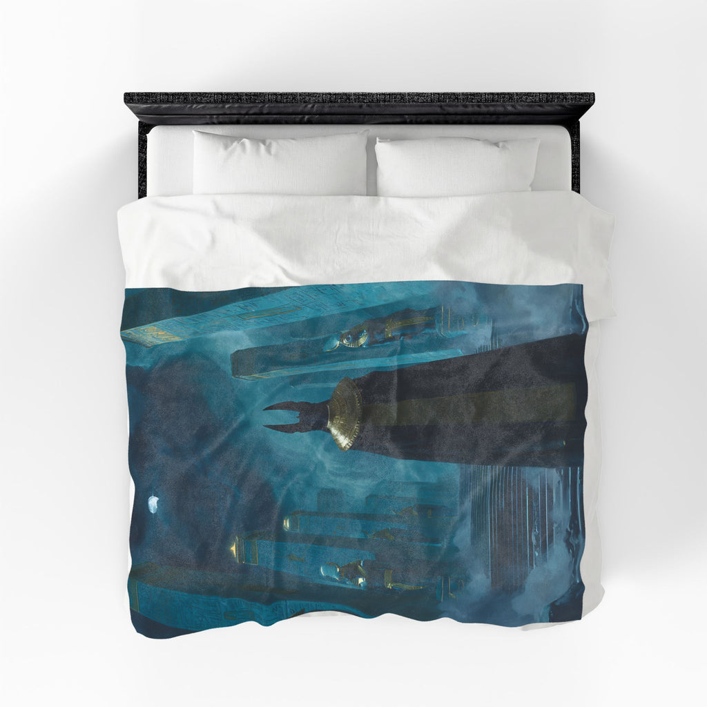 Anubis plush blanket — full product view