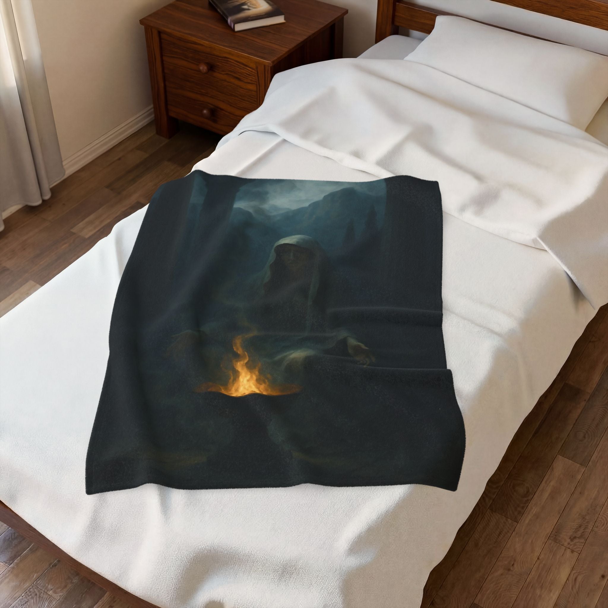 Hecate plush blanket — close-up of the printed artwork