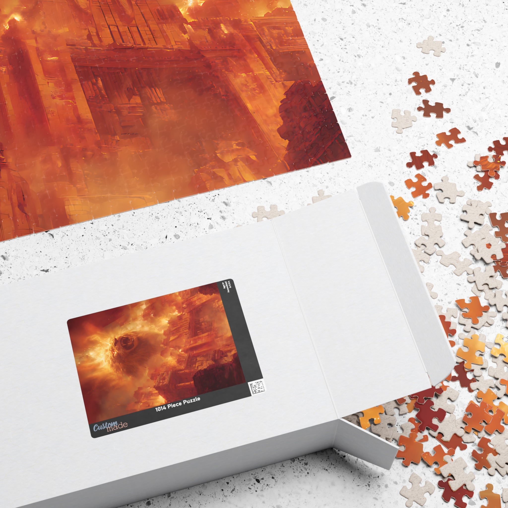 Sekhmet jigsaw puzzle — shown in a styled setting