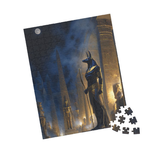 Anubis Egyptian Mythology design printed on a jigsaw puzzle