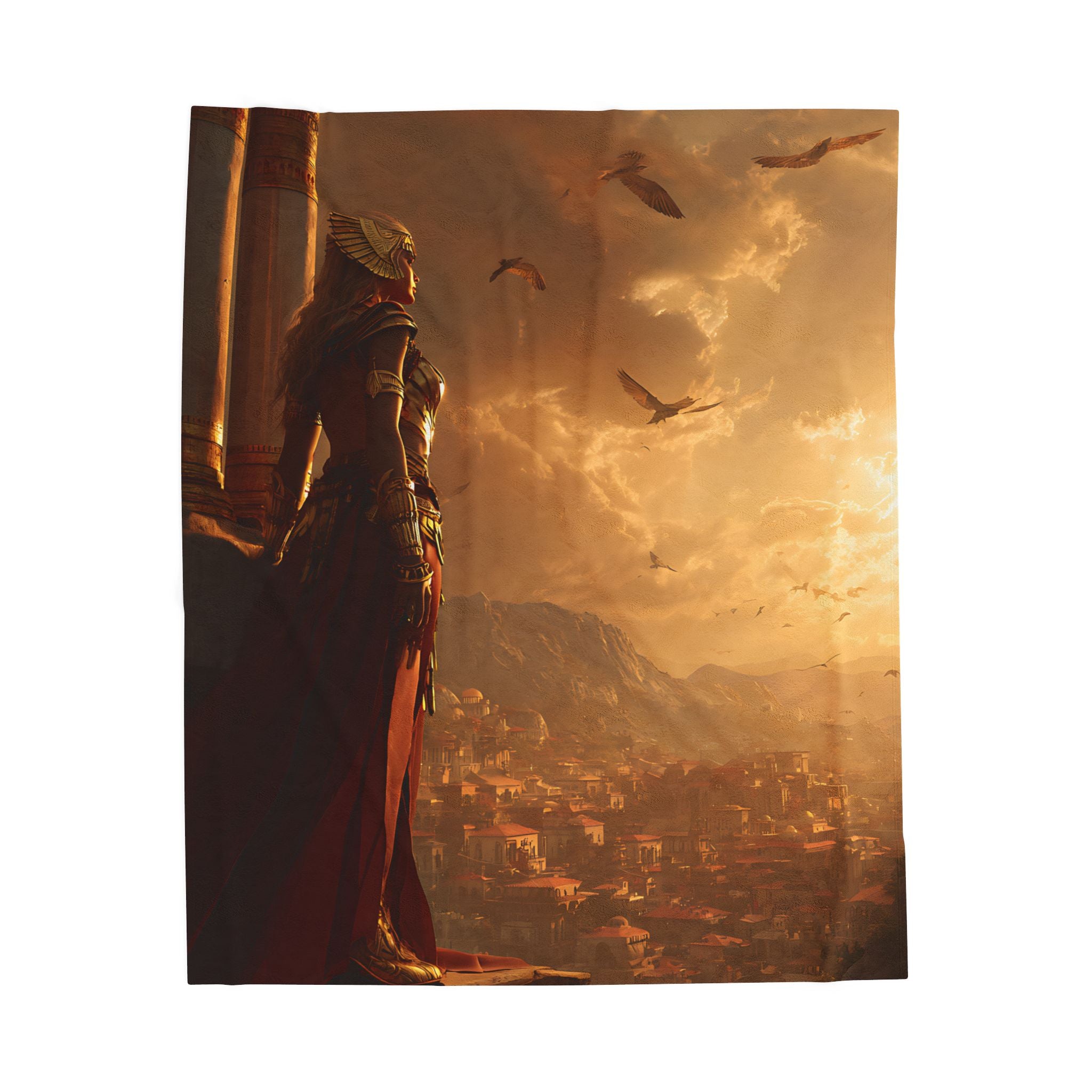 Isis Egyptian Mythology design printed on a plush blanket