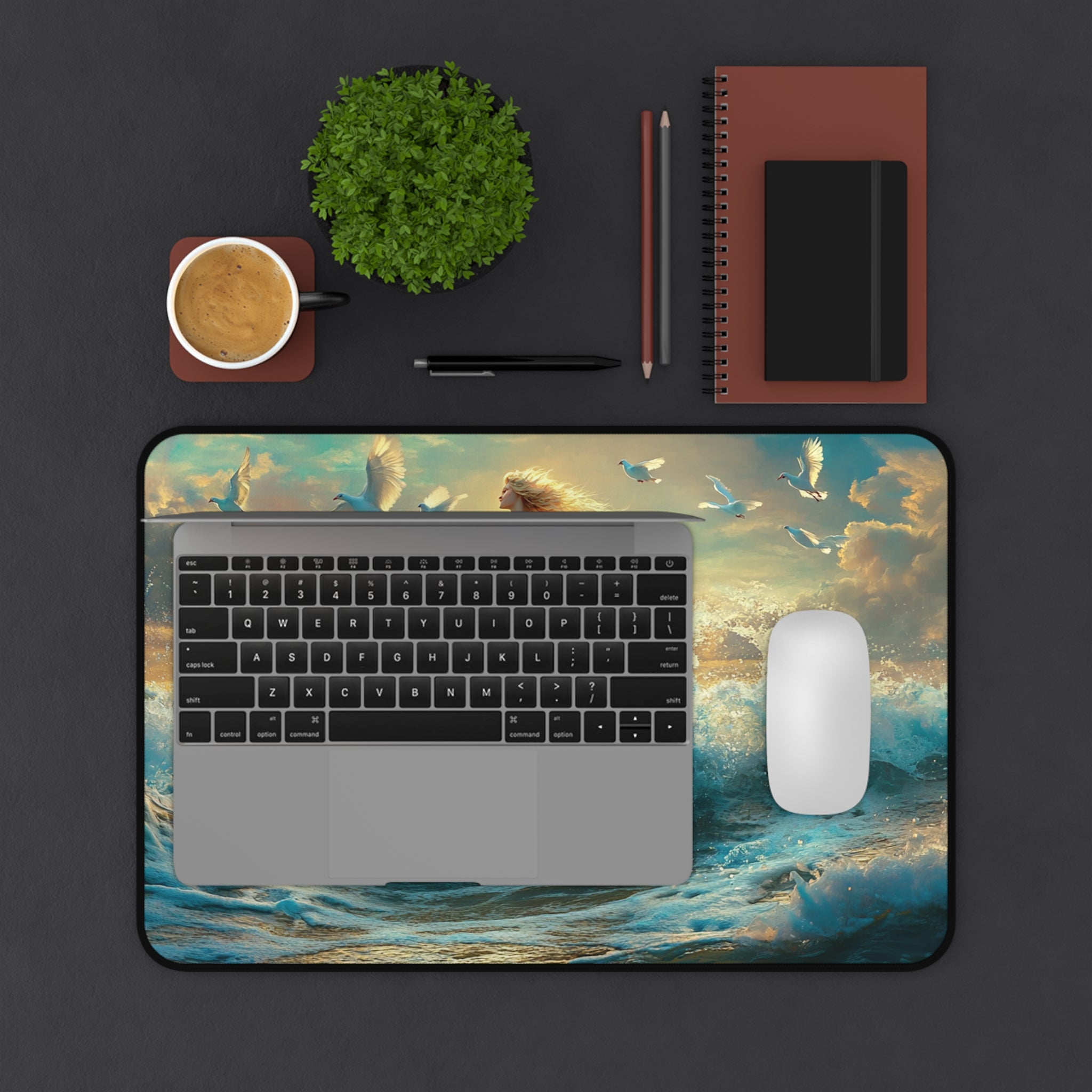 Aphrodite desk mat — close-up of the printed artwork