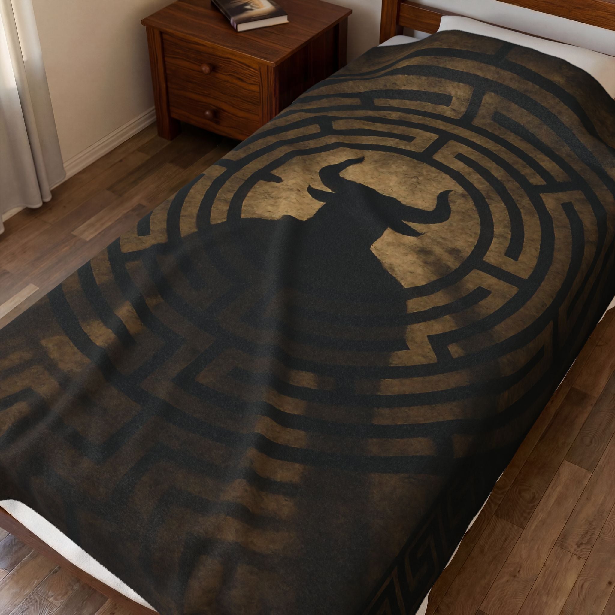 Minotaur plush blanket — shown from another angle