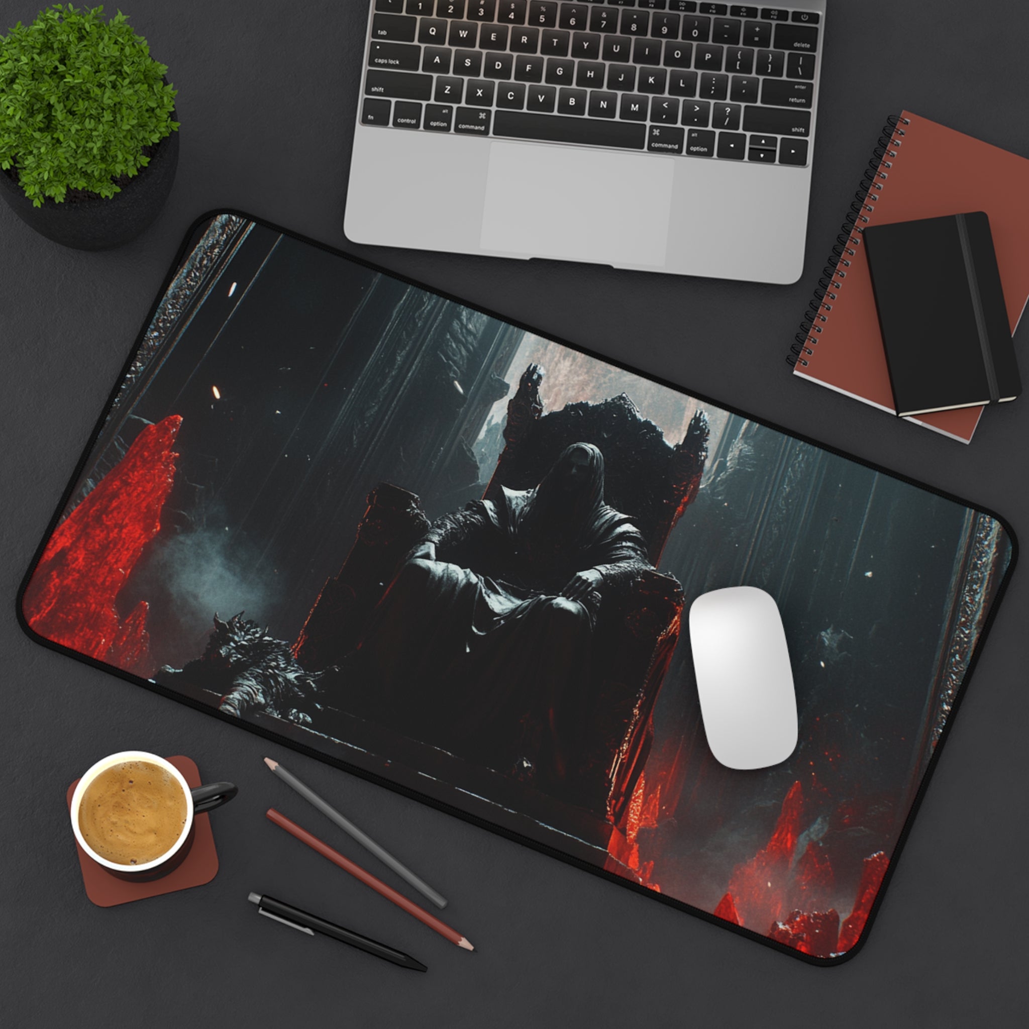 Hades desk mat — shown in a styled setting