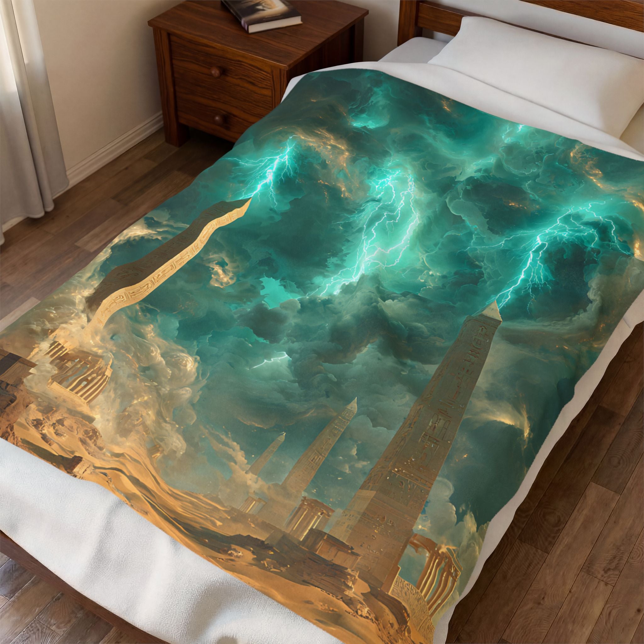 Set plush blanket — shown in a styled setting