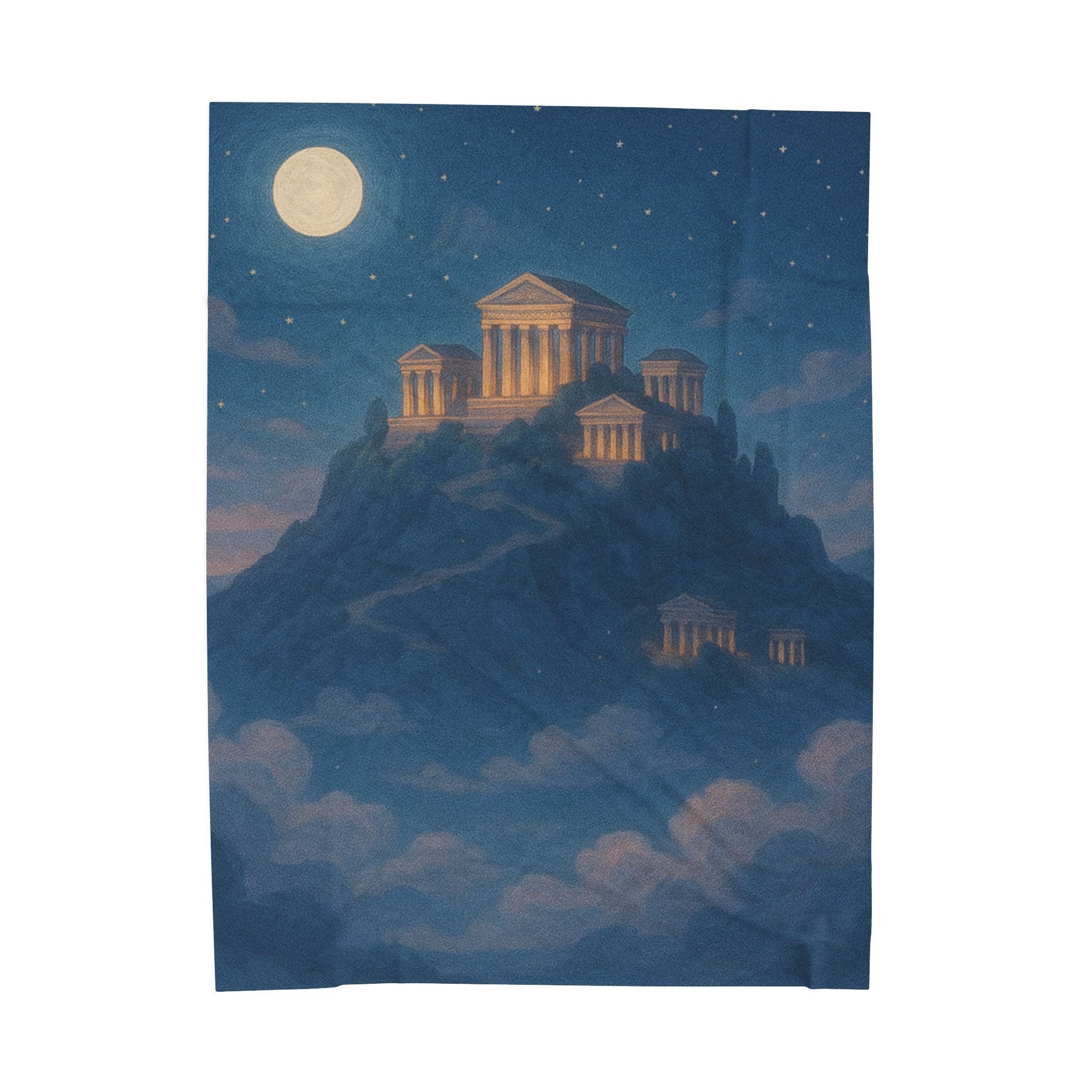 Mount Olympus plush blanket — shown in a styled setting