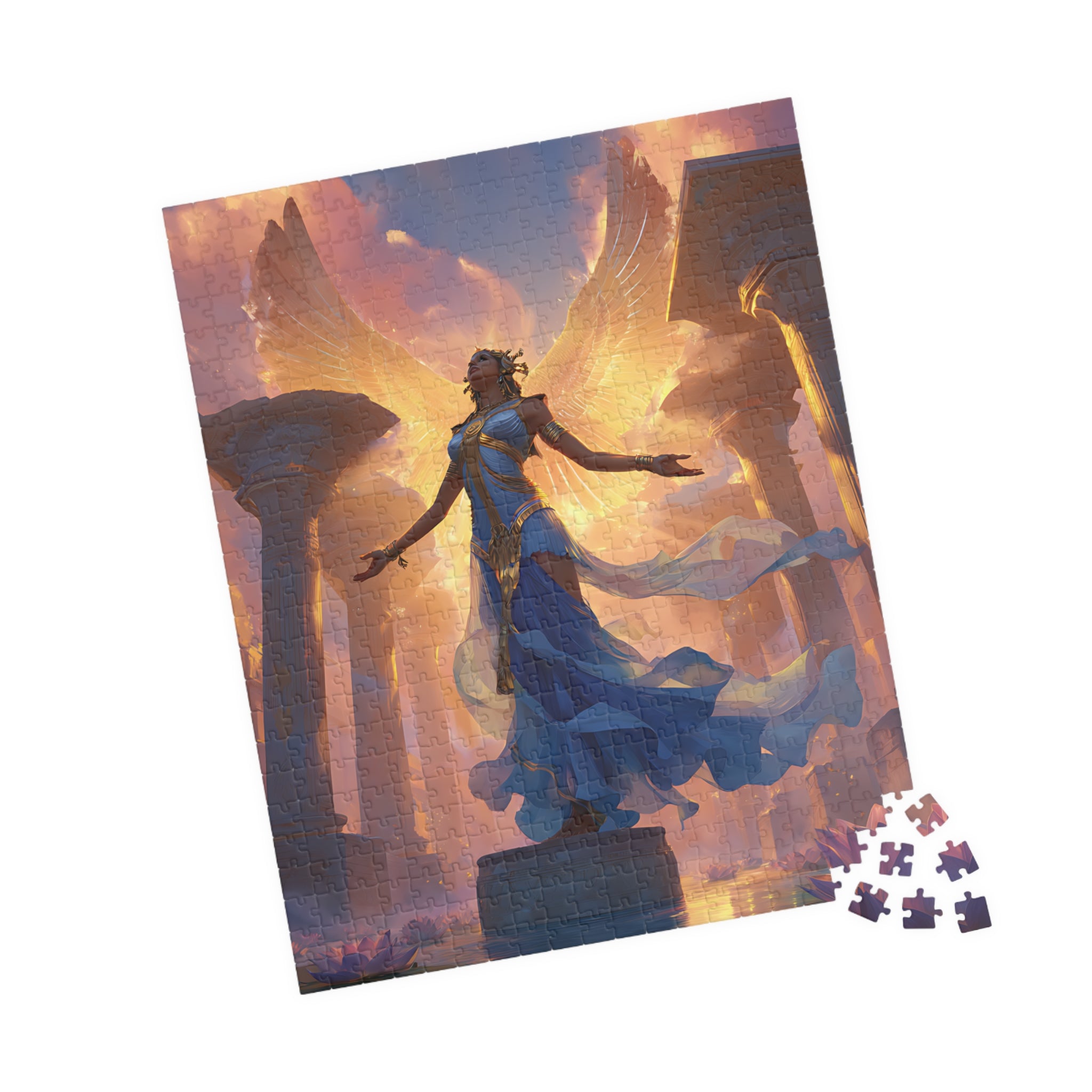 Isis Egyptian Mythology design printed on a jigsaw puzzle