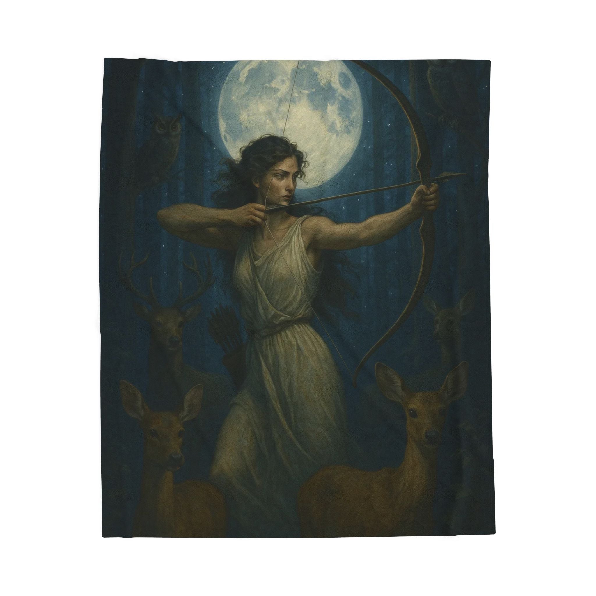 Artemis Greek Mythology design printed on a plush blanket