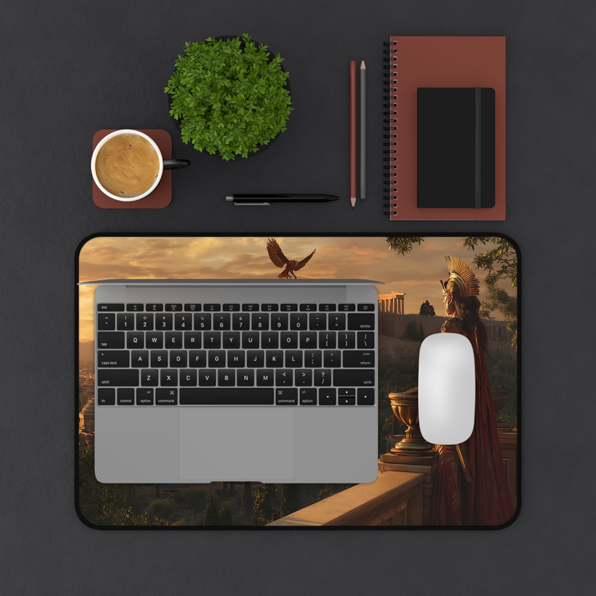 Athena desk mat — shown in a styled setting