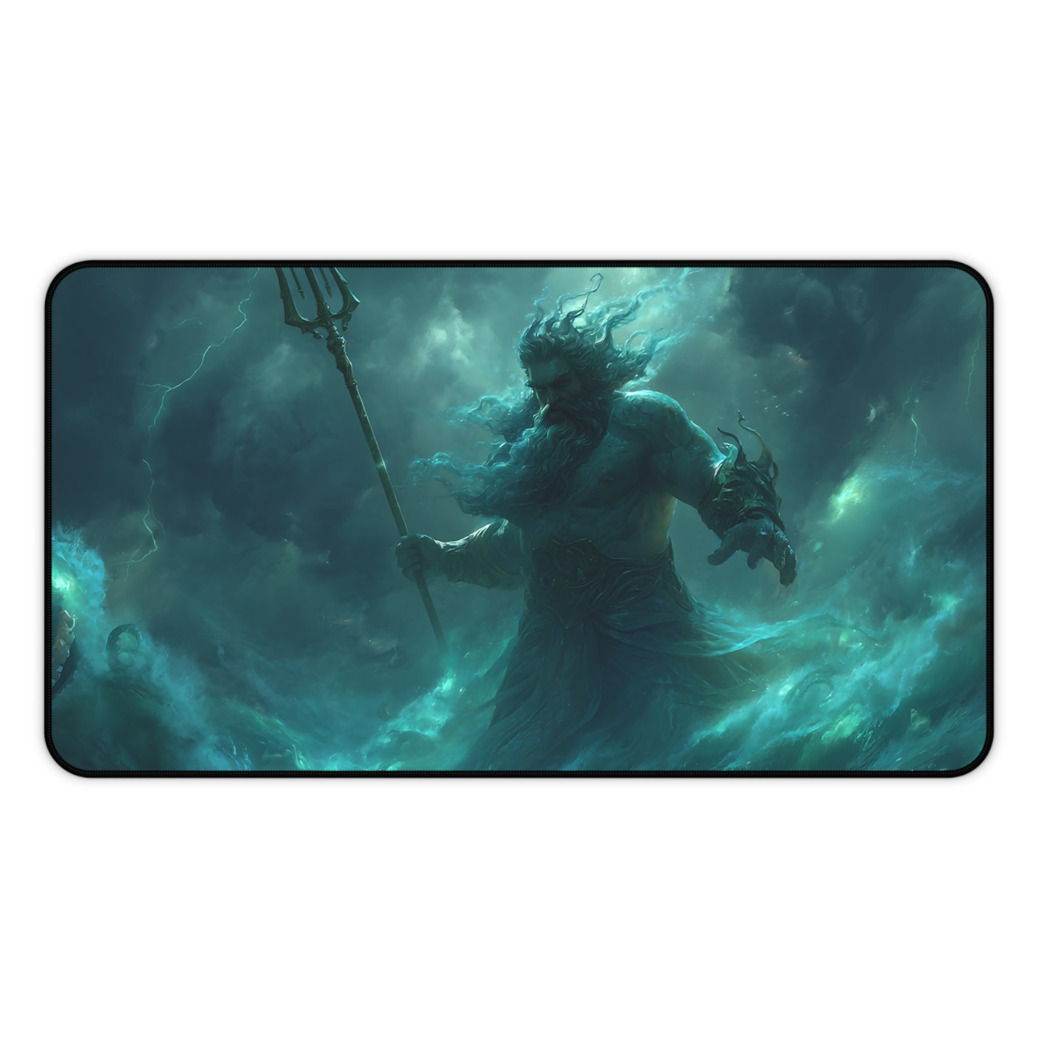 Poseidon Greek Mythology design printed on a desk mat