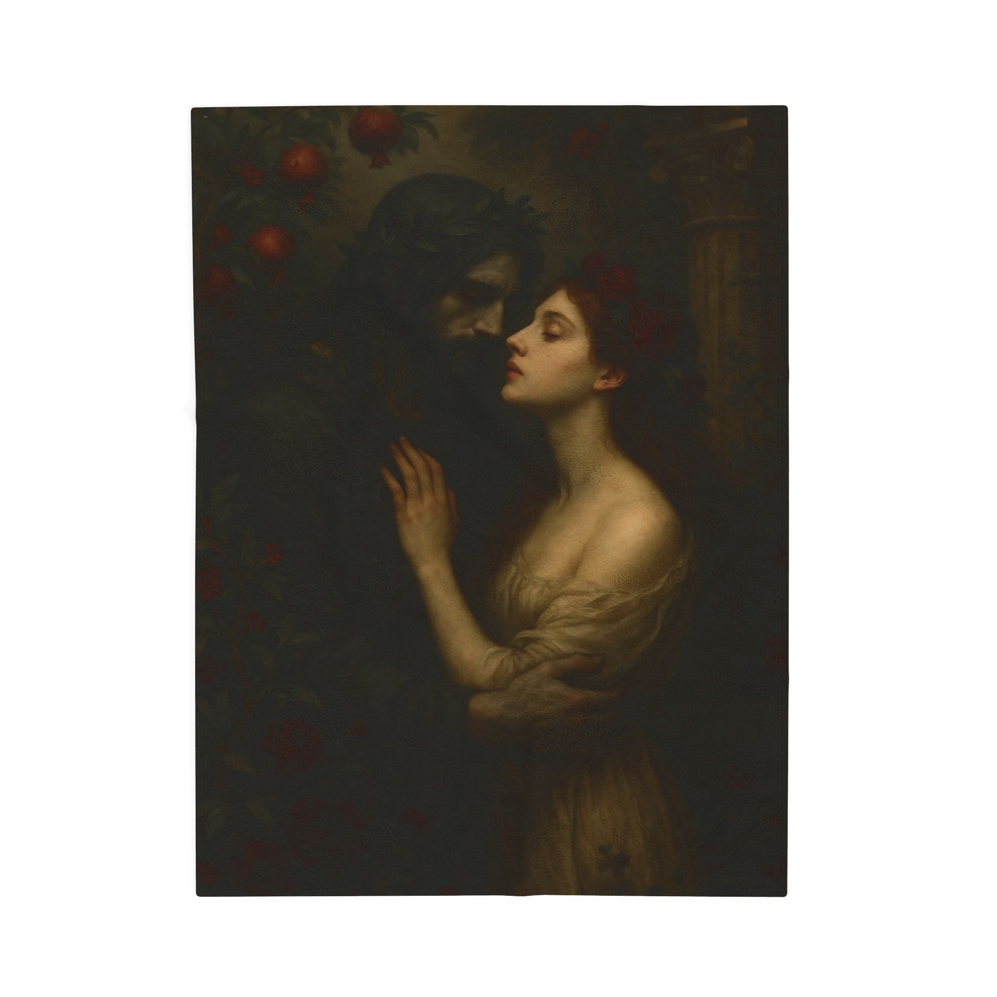Hades & Persephone Greek Mythology design printed on a plush blanket