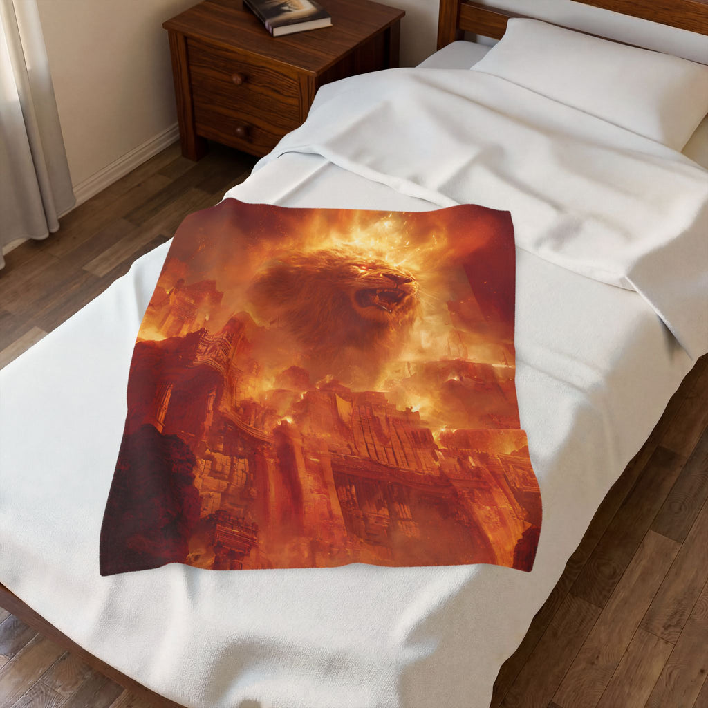 Sekhmet plush blanket — shown from another angle