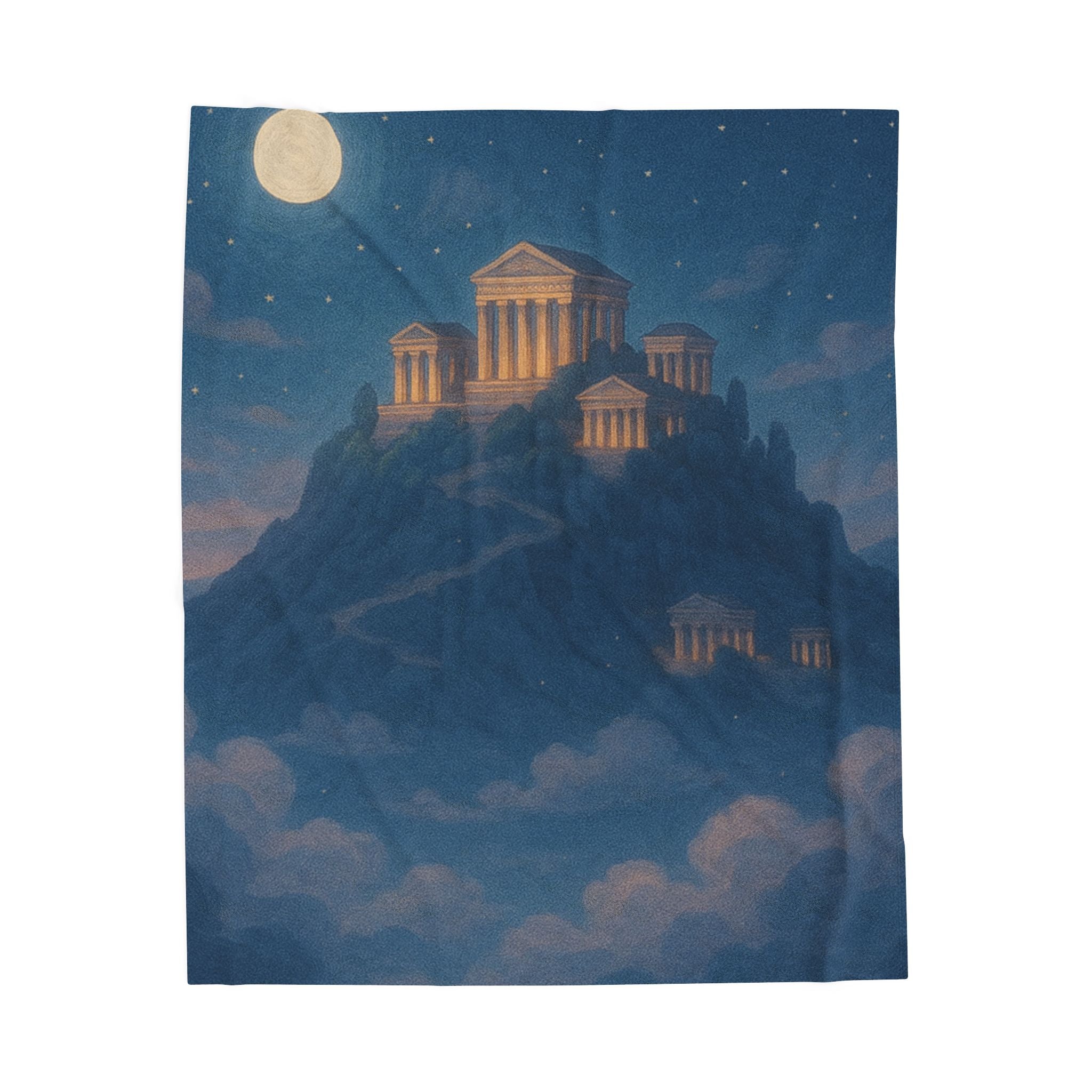 Mount Olympus Greek Mythology design printed on a plush blanket