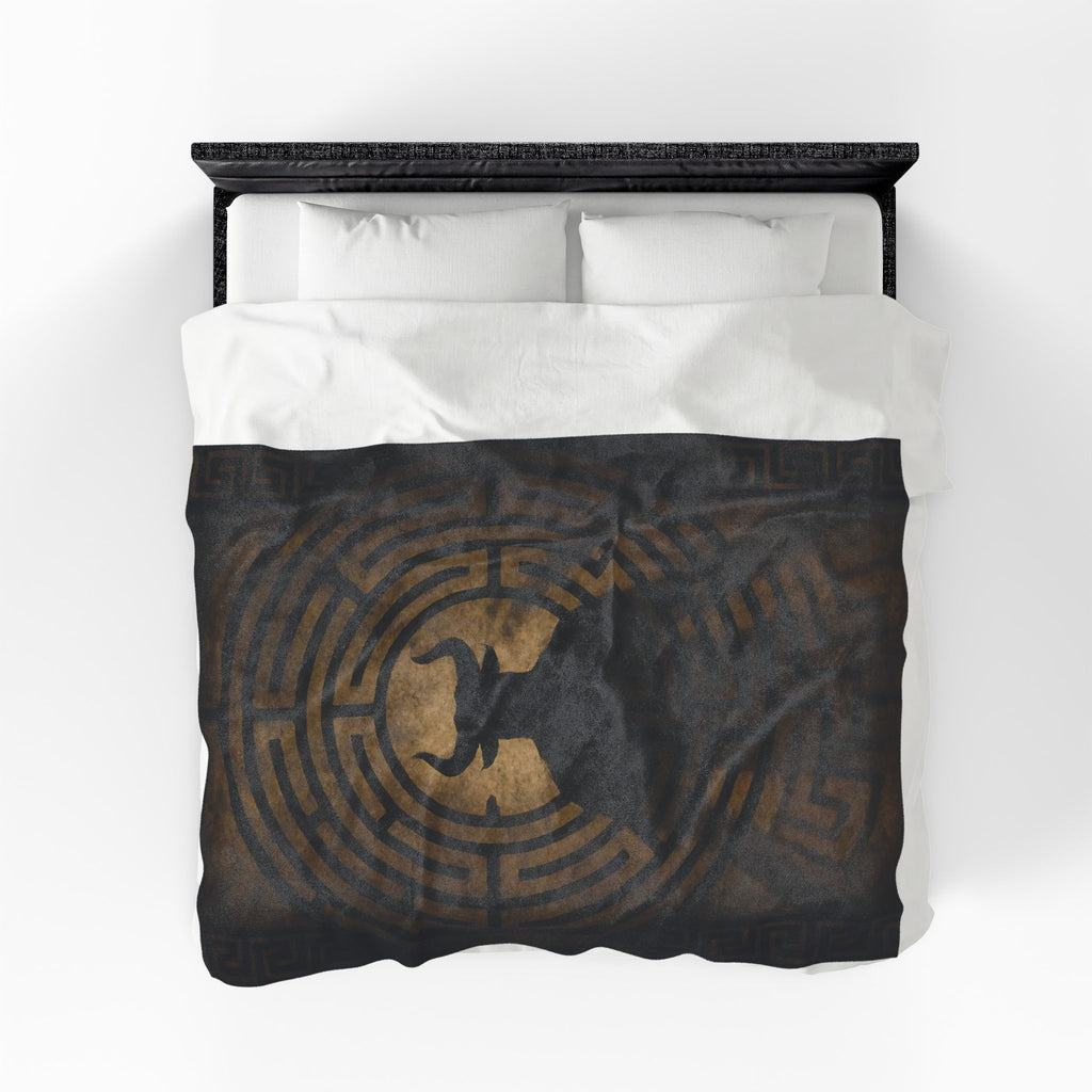 Minotaur plush blanket — lifestyle view