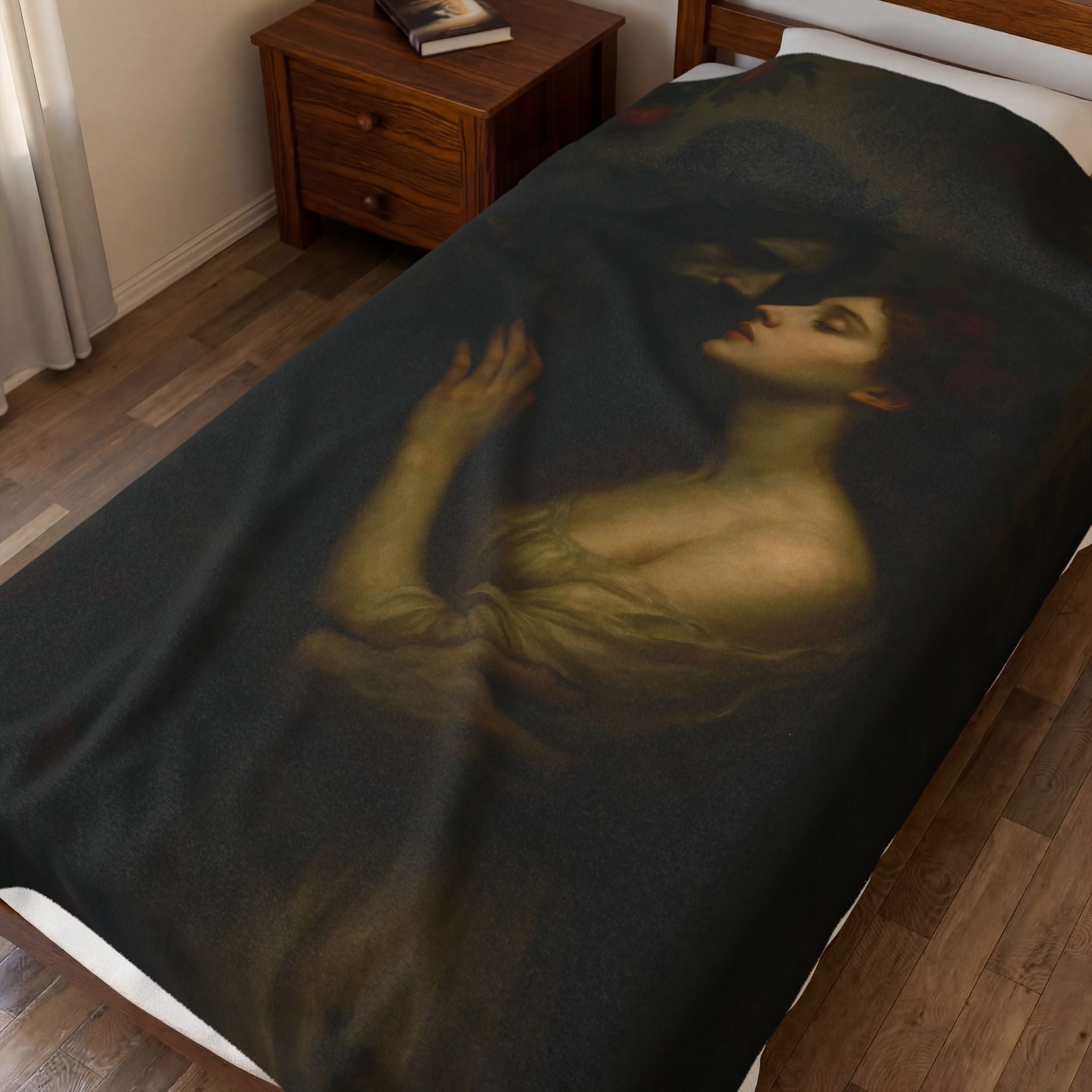 Hades & Persephone plush blanket — shown from another angle