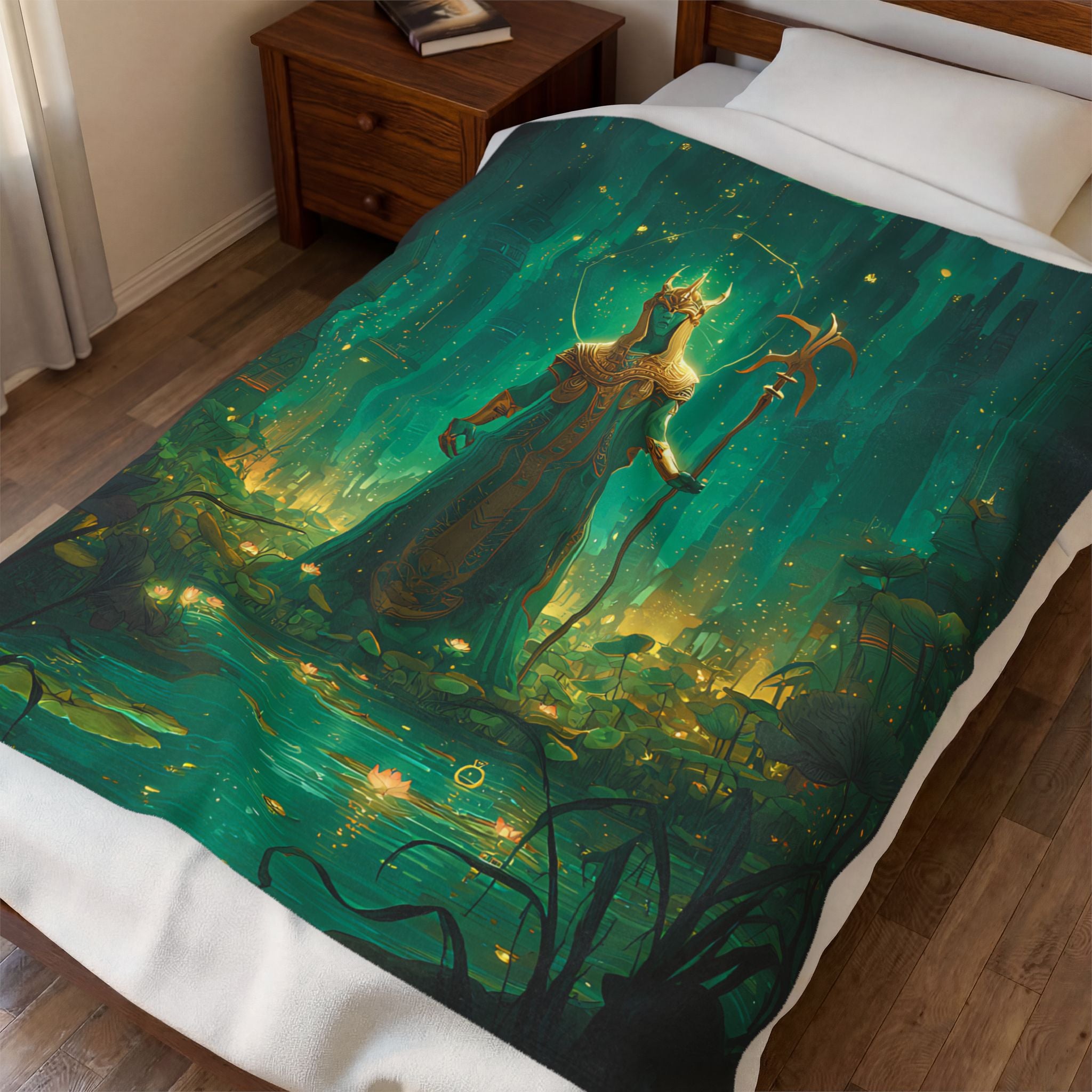 Osiris plush blanket — shown in a styled setting