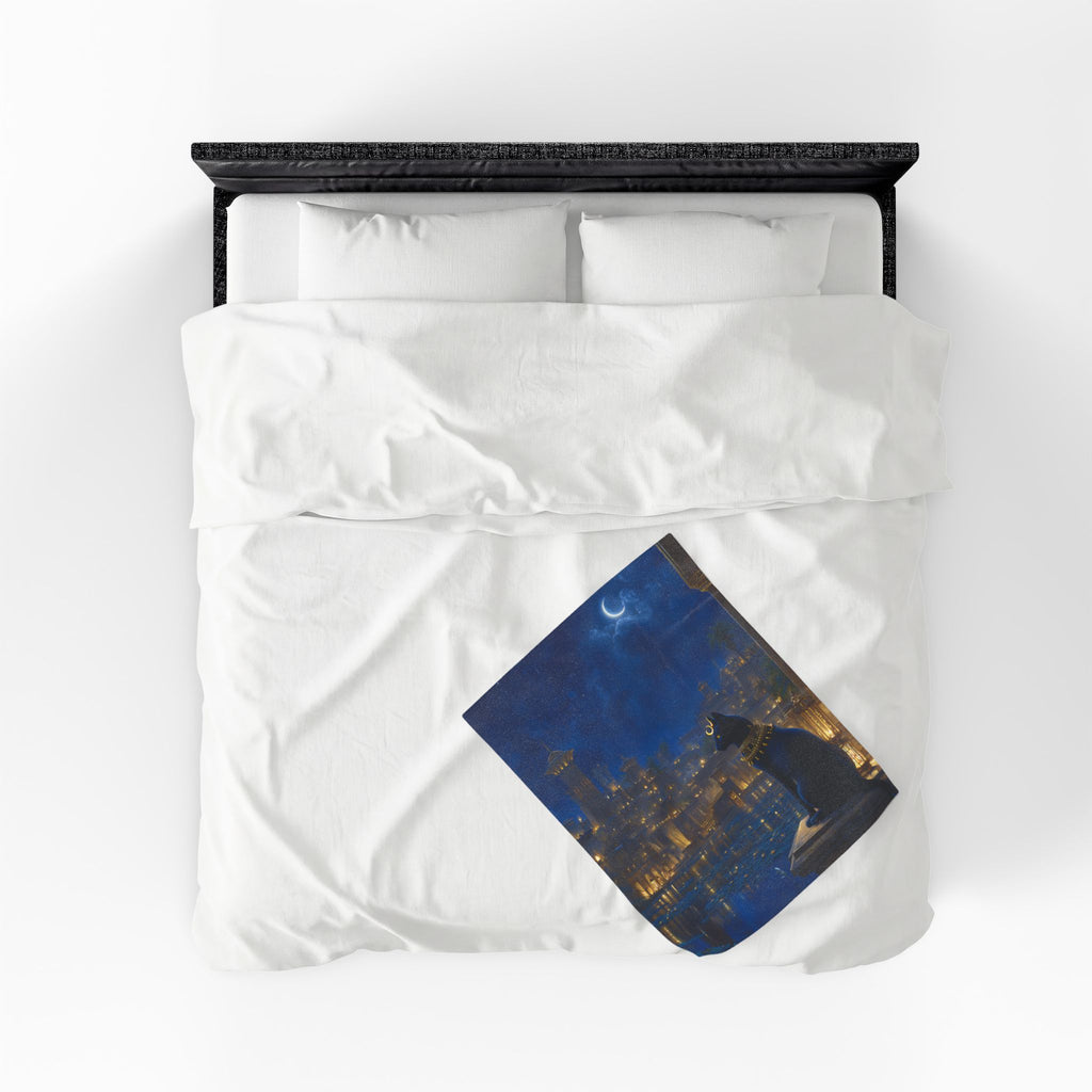 Bastet plush blanket — shown in a styled setting