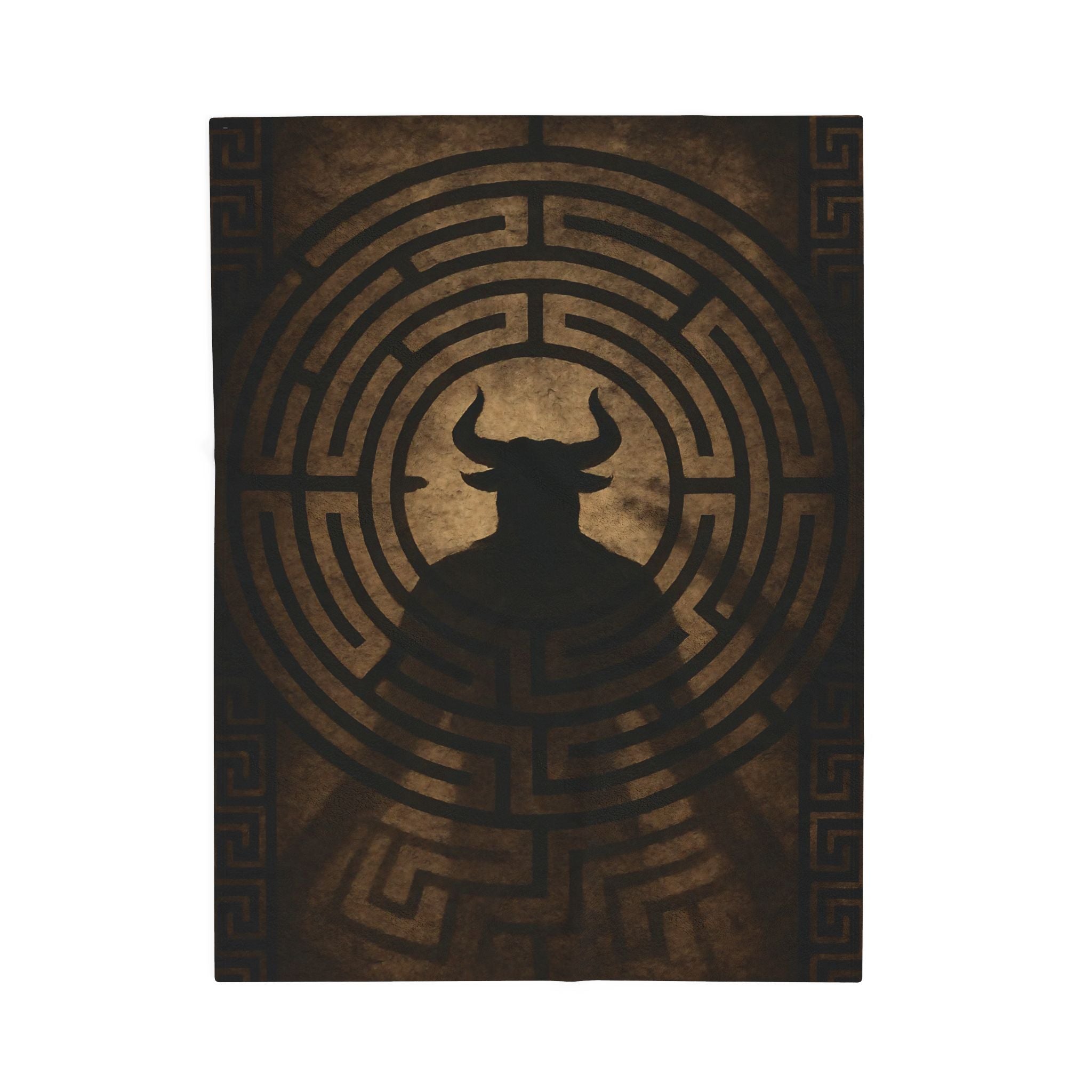 Minotaur Greek Mythology design printed on a plush blanket