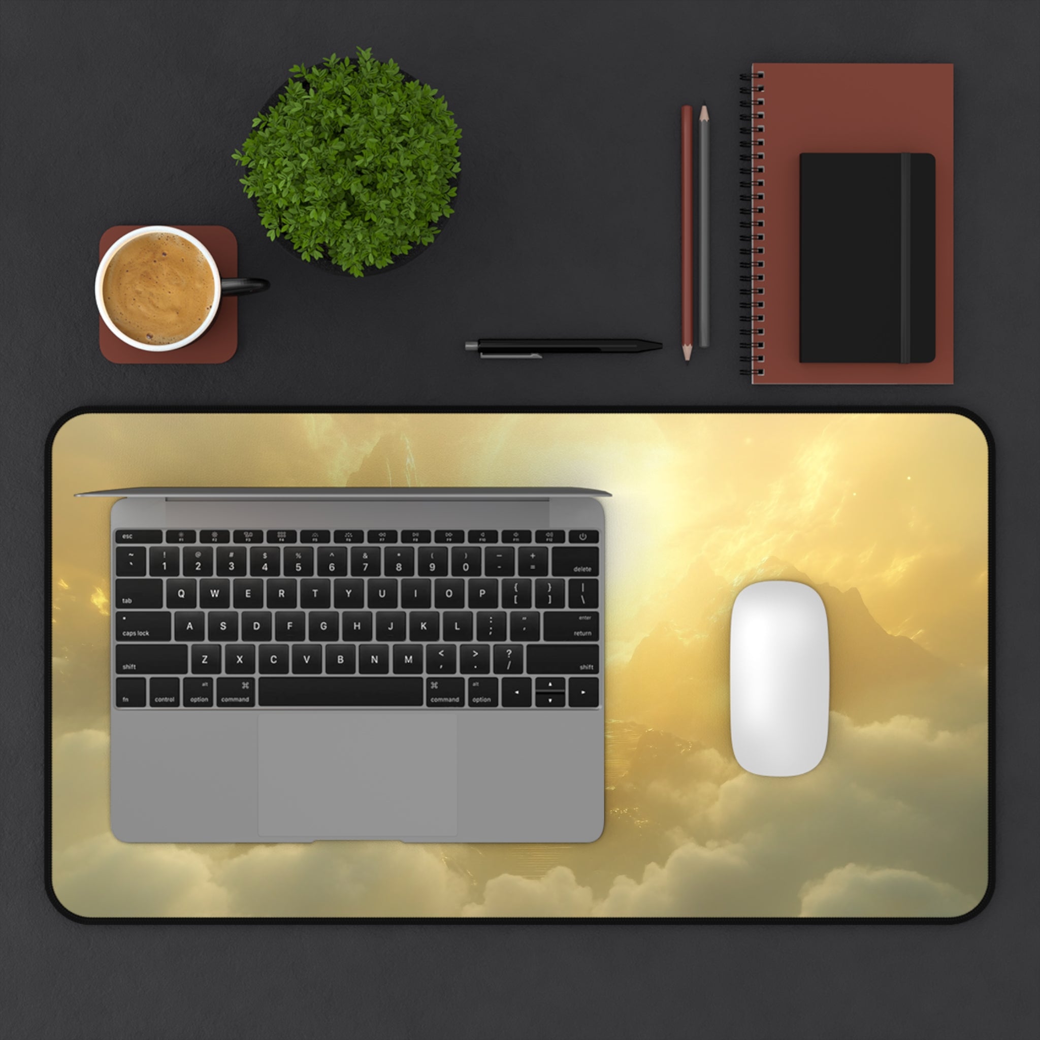 Mount Olympus desk mat — close-up of the printed artwork