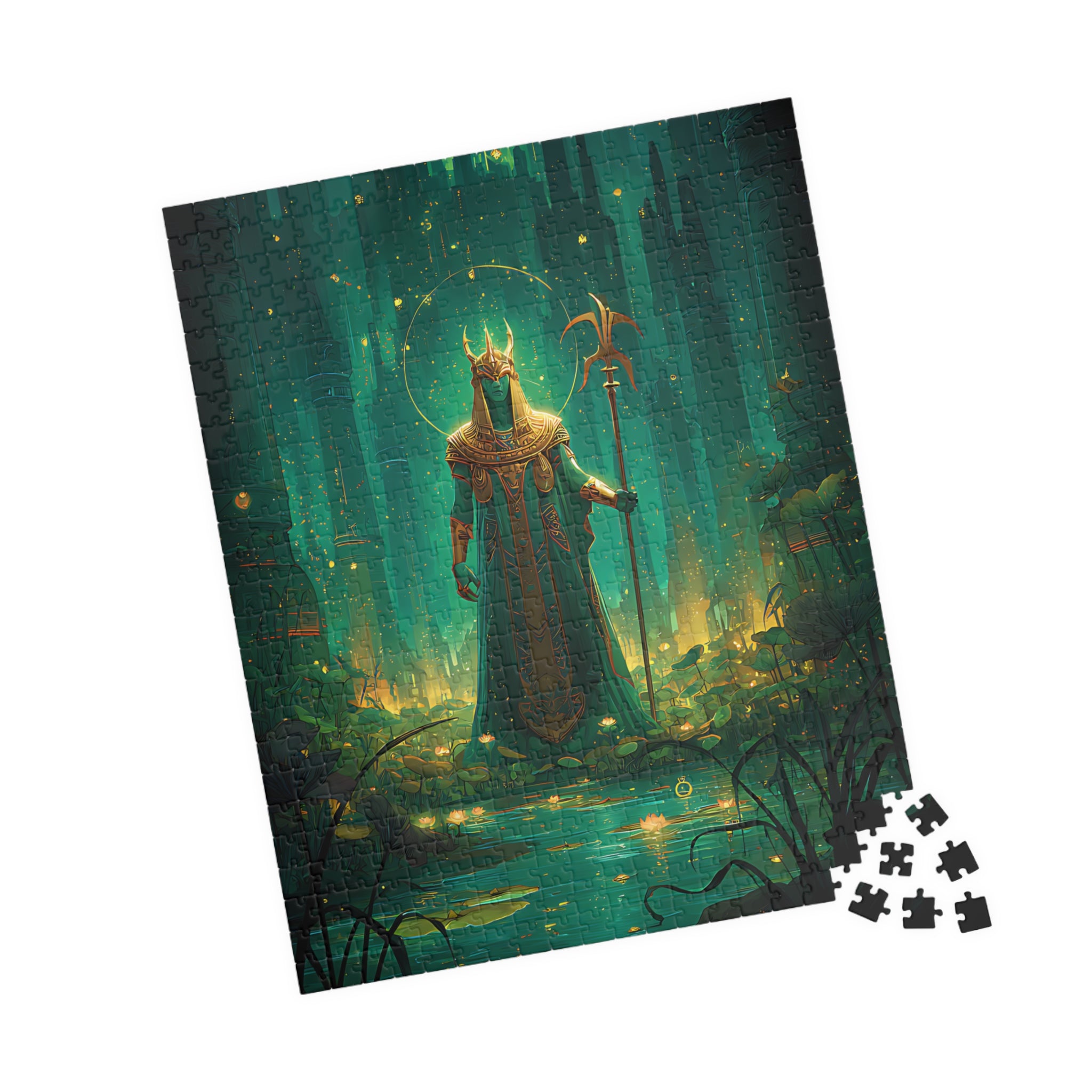 Osiris Egyptian Mythology design printed on a jigsaw puzzle