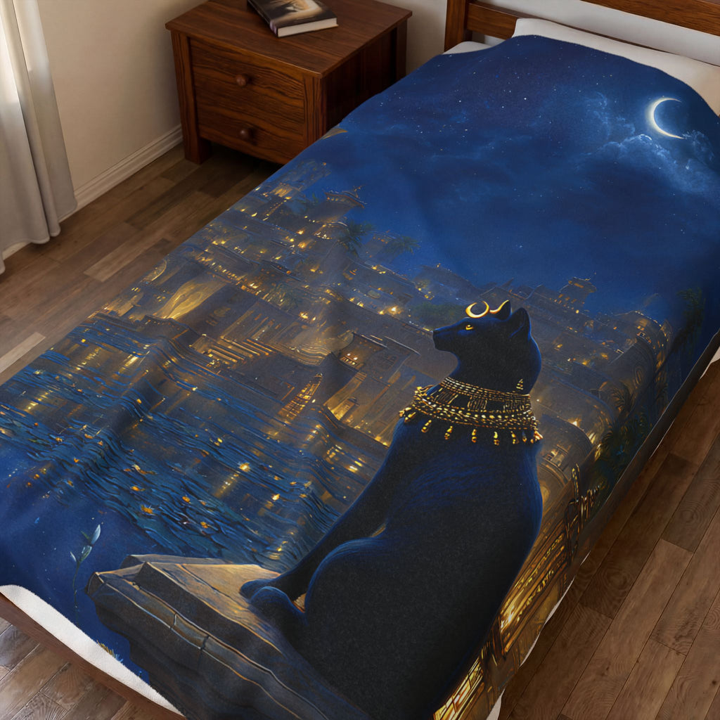 Bastet plush blanket — full product view