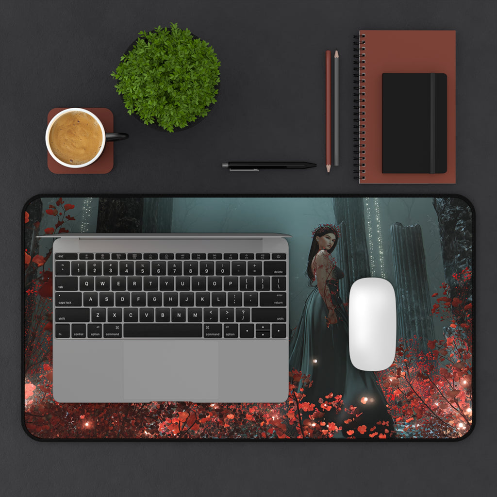 Persephone desk mat — close-up of the printed artwork