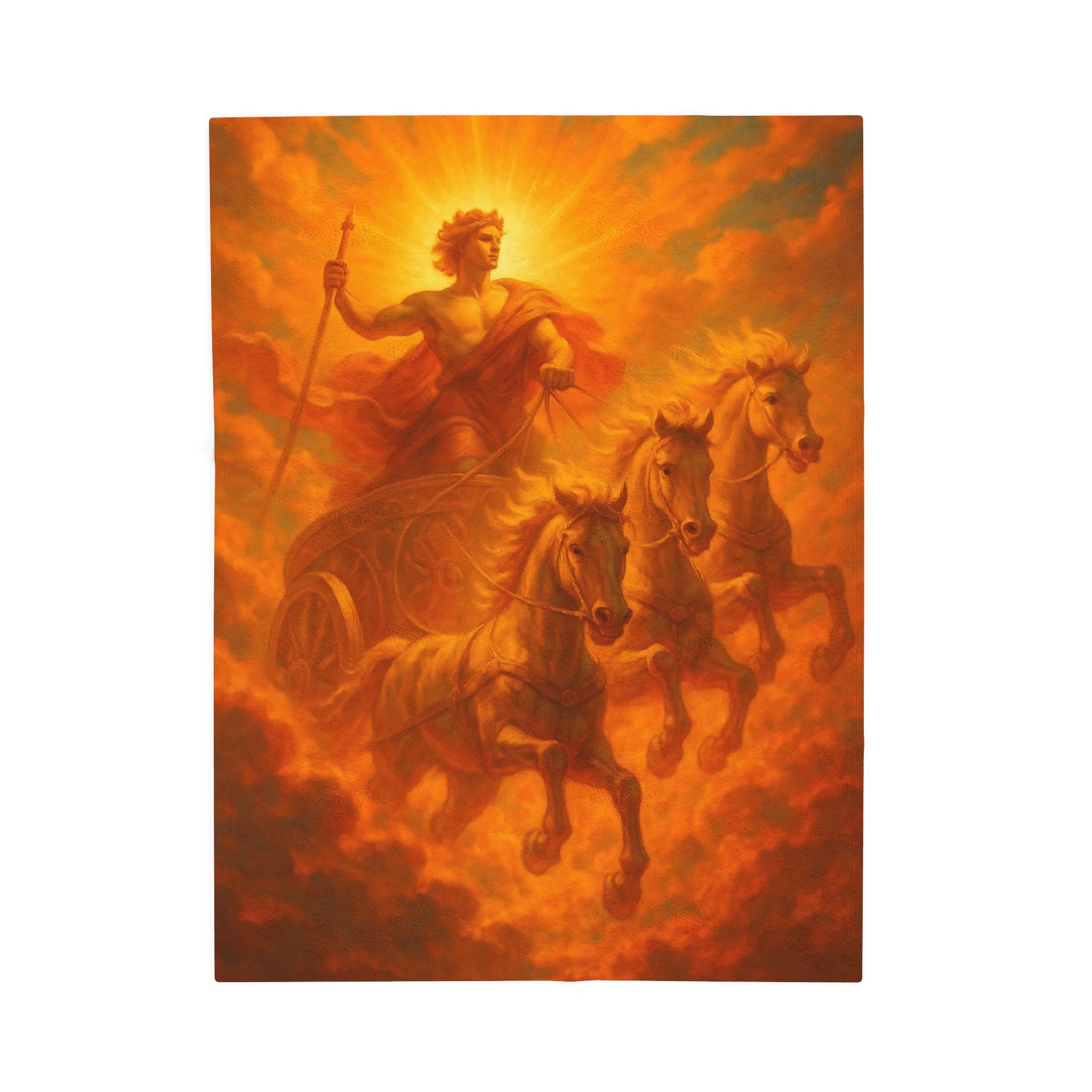 Helios Greek Mythology design printed on a plush blanket
