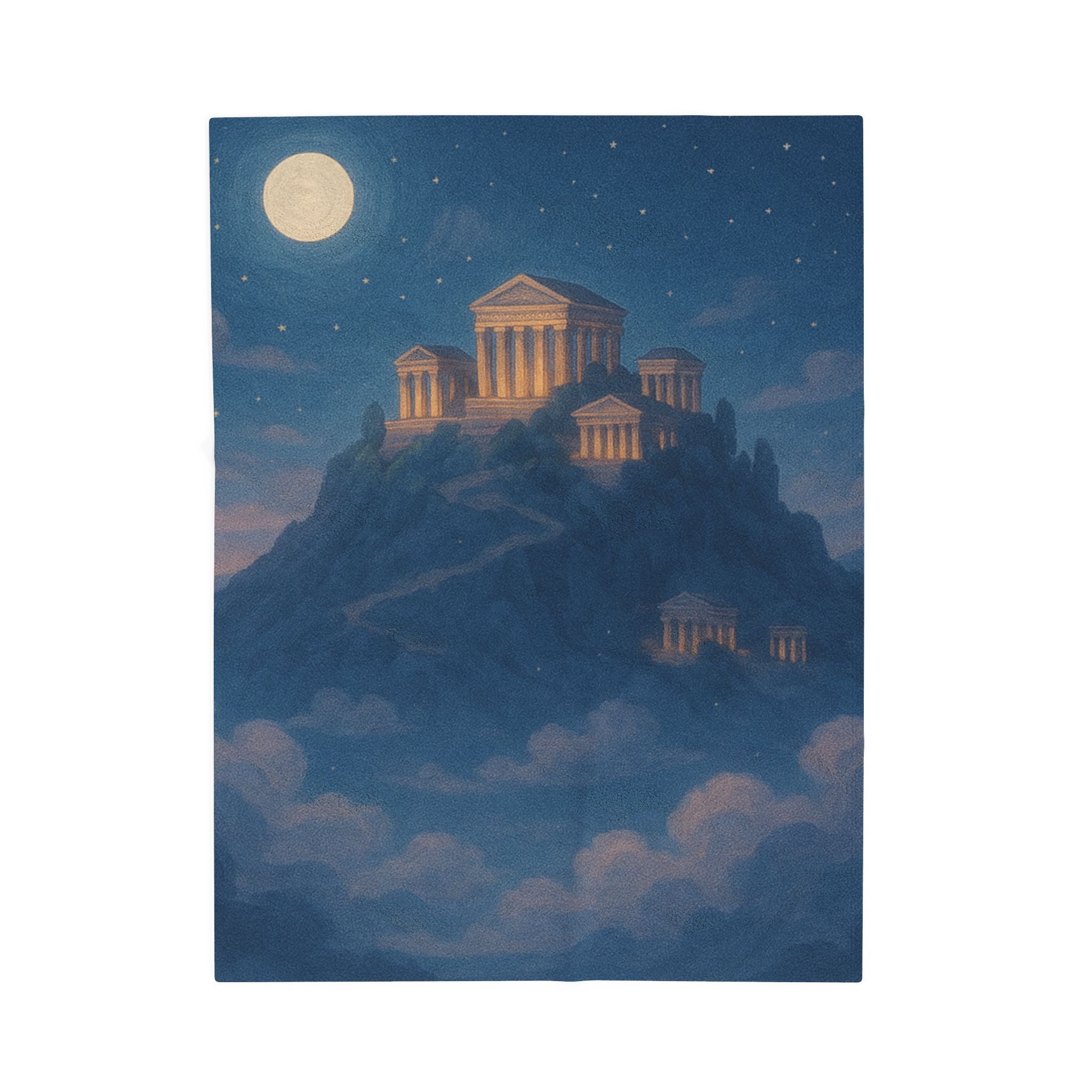 Mount Olympus plush blanket — shown from another angle