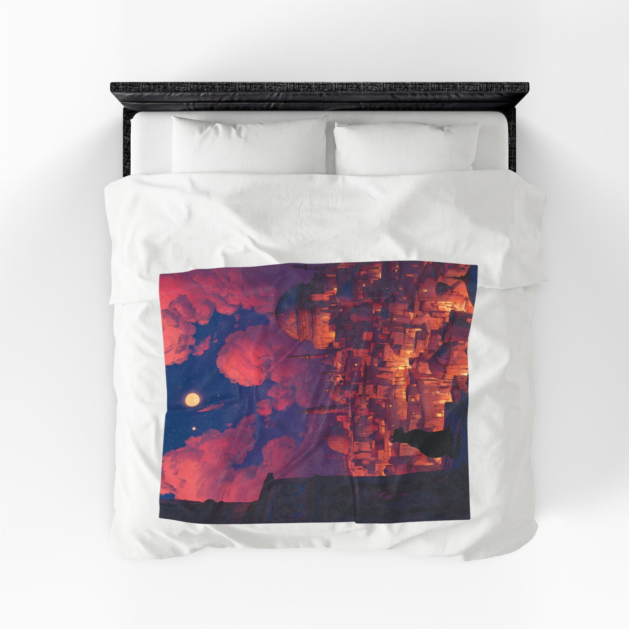 Bastet plush blanket — shown in a styled setting