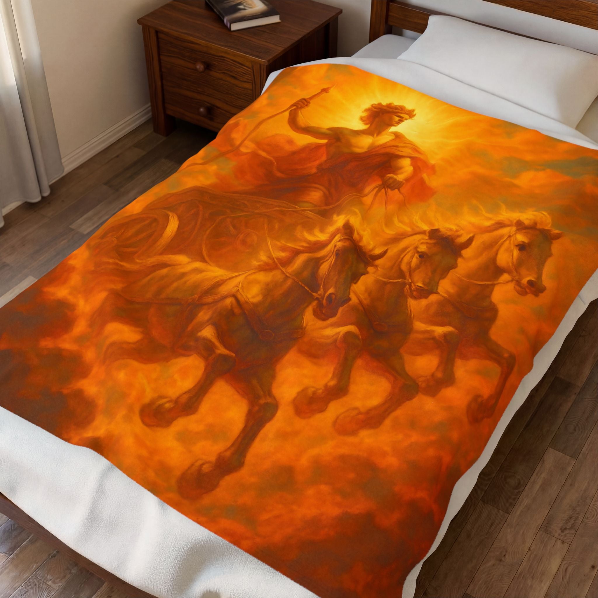 Helios plush blanket — shown in a styled setting