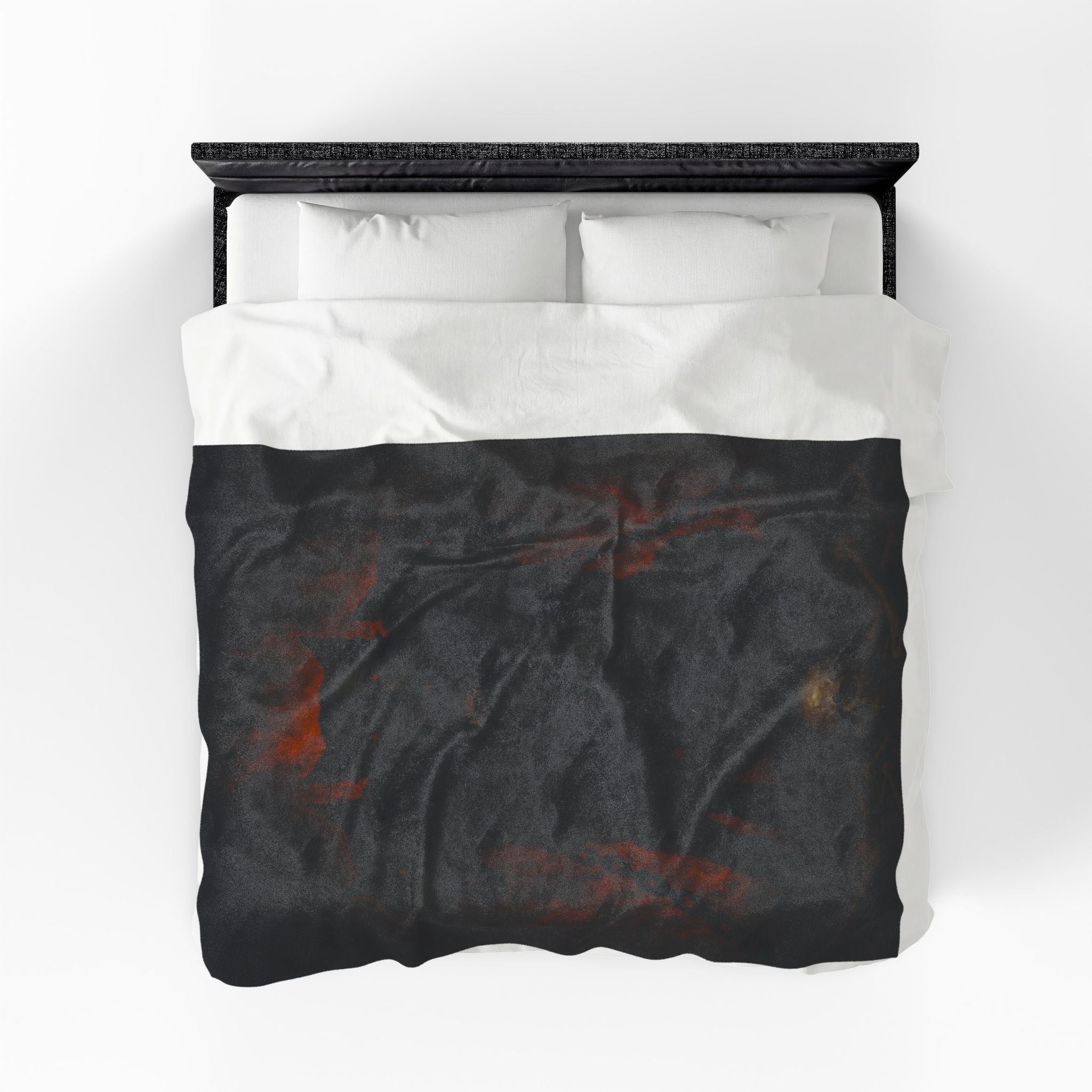 Cerberus plush blanket — lifestyle view
