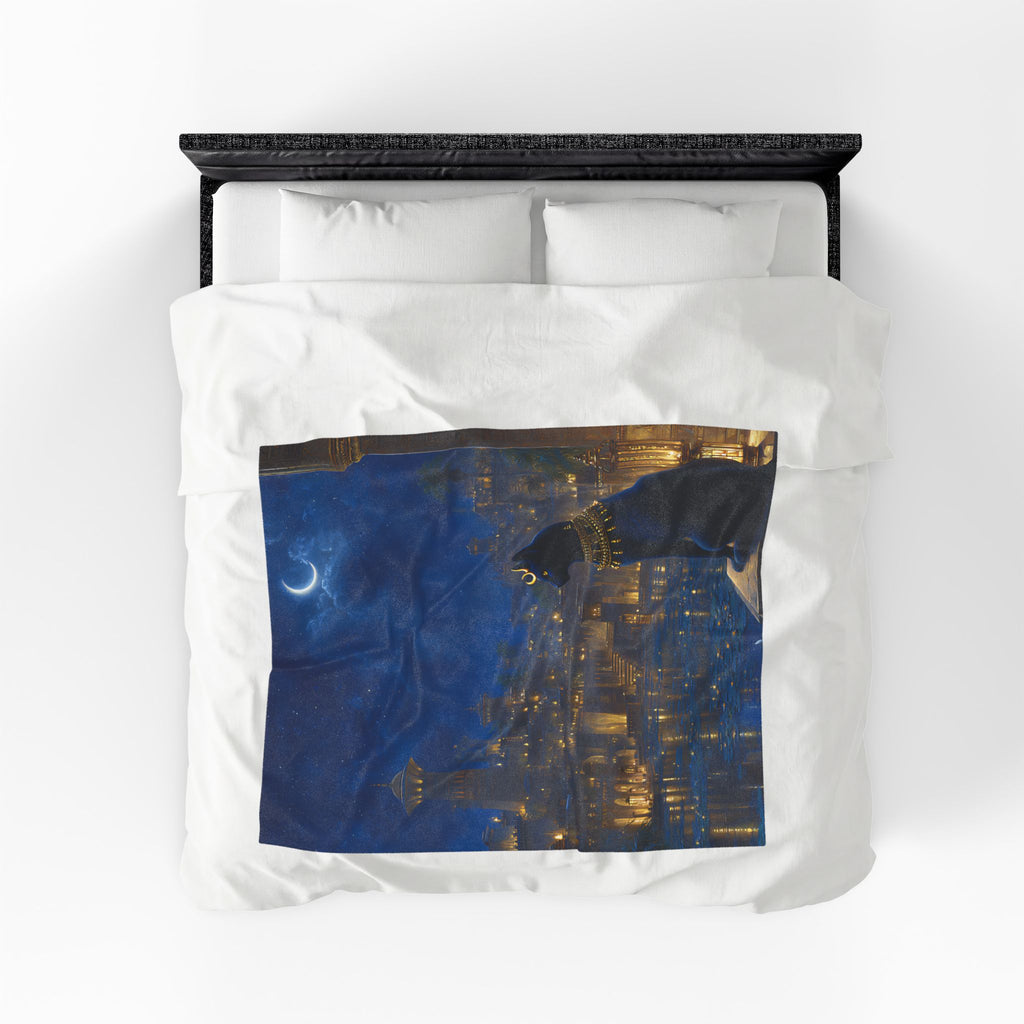 Bastet plush blanket — lifestyle view