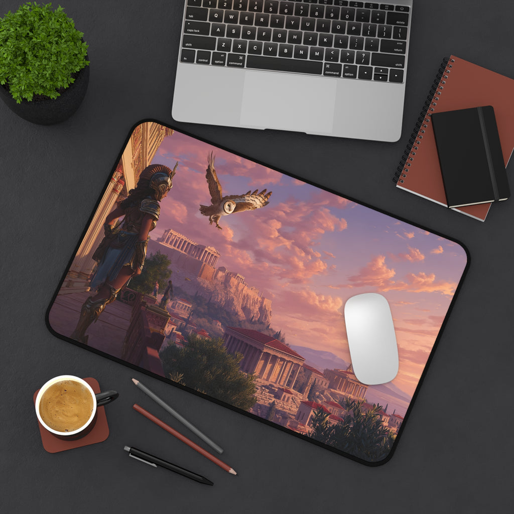 Athena Greek Mythology design printed on a desk mat